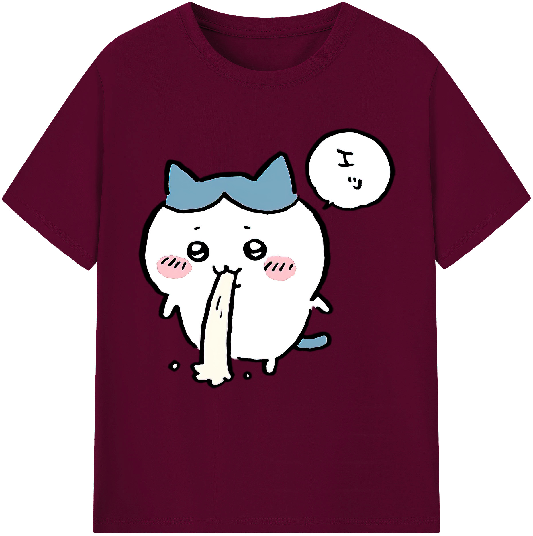 （画像用） ちいかわ ハチワレ Chii-kawa hachiware レディースカジュアルプリントTシャツ（綿100％）